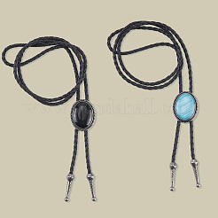 2 шт. 2-х цветное ожерелье-лариат из искусственной кожи NJEW-GF0001-16