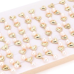 Серьги-гвоздики из натурального жемчуга из латуни&nbsp;PEAR-N017-07J