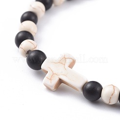 Perles de bois de santal naturelles bracelets extensibles&nbsp;BJEW-JB04679-04