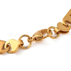 PVD вакуумное покрытие 201 нержавеющая сталь Mariner Link цепочка браслеты BJEW-B078-77GP