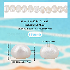 2 нить бусин из натурального культивированного пресноводного жемчуга&nbsp;PEAR-SC0001-30