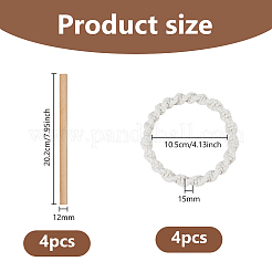 Кольцевой хлопковый шнур для подхвата штор с деревянной палочкой&nbsp;DIY-WH0899-328