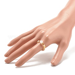 Круглое стрейч-кольцо из натурального сумасшедшего агата с бусинами и лунным камнем RJEW-JR00440-04