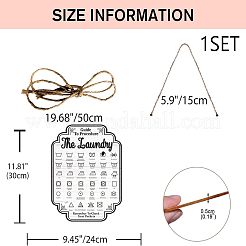 木の掛かる壁の装飾  ジュートより糸付き  ランタンの形をした言葉  ホワイトスモーク  300x240x5mm&nbsp;HJEW-WH0046-020