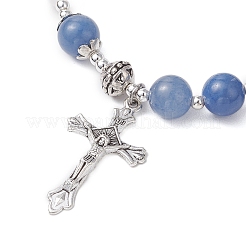 Браслеты из бисера с натуральным синим авантюрином BJEW-TA00564-02