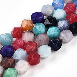 Окрашенные природные белый нефрит бисер пряди G-T139-8mm-46A