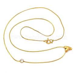 Ожерелья с подвесками из нержавеющей стали 304 с микропаве из кубического циркония&nbsp;LS-NJEW-H017-01G-Y