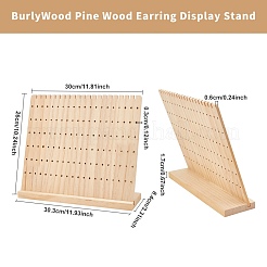 Présentoir de boucles d'oreilles en bois de pin&nbsp;EDIS-WH0008-08B