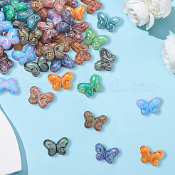 50 шт. стеклянные бусины с эффектом запекания Пикассо&nbsp;GLAA-PA0001-15