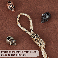 4 шт. 4-х цветные латунные европейские бусины OPDL-OC0001-01A