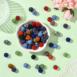 90шт стеклянные горный хрусталь глины проложить круглые бусины RB-LT0001-02