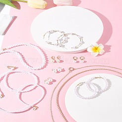 Серьги из пластикового искусственного жемчуга и ракушечного жемчуга SJEW-FS0001-02