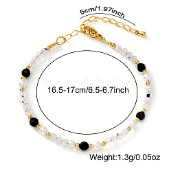 Браслет для женщин из кварцевого кристалла и бусин черного агата&nbsp;KS6100