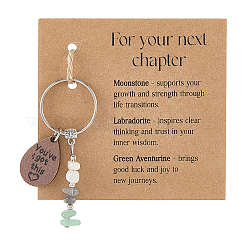 5 perle de chrysoprase naturelle avec pendentif en bois en forme de larme&nbsp;KEYC-FG00007