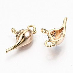 Латунные микропаве прозрачные подвески с фианитом X-KK-N231-199-NF