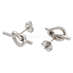 Серьги-гвоздики из нержавеющей стали 304 с узлом&nbsp;EJEW-Z150-01P