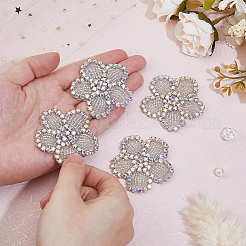 4 шт. цветочные тканевые лоскуты DIY-FH0007-54A