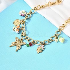 Женские подвески-бабочки из нержавеющей стали 304 NJEW-A063-13G