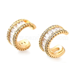 Латунные серьги-манжеты из прозрачного кубического циркония&nbsp;EJEW-F370-37G