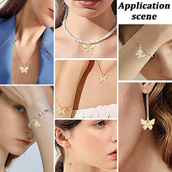 12 pièces en laiton micro pavé pendentifs en zircone cubique claire&nbsp;KK-BBC0023-92G