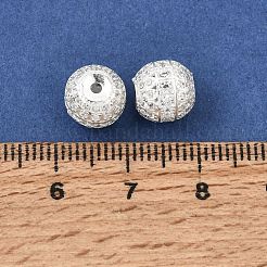 925 micro pavé de perles de zircone cubiques transparentes en argent sterling&nbsp;SE-CBAF1B2-07S