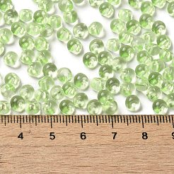 透明なアクリルビーズ  トップ掘削  丸い鈴丸ビーズ  芝生の緑  5.5x5x4mm  穴：1.2mm  約8333個/セット&nbsp;MACR-K359-02K