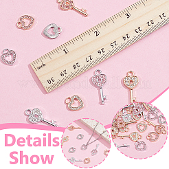 32 шт. 8 стиля подвески в форме сердца из сплава со стразами ENAM-NB0002-22