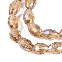 Chapelets de perles en verre transparent électrolytique&nbsp;GL-N002-01A-A08