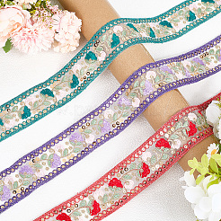 Отделка из полиэстерового кружева в этническом стиле&nbsp;EMBR-WH20071-002B