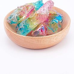 Гальванизированные грубые необработанные бусины из натурального кварца G-NB0003-56