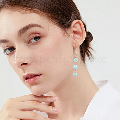 100 шт. синтетические бусины из яшмы цвета аква-терра&nbsp;G-SP0001-34