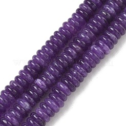 染め加工天然石ホワイトジェイドビーズ連売り  滑らかなロンデル  パープル  6.5x2mm  穴：1.1mm  約167個/連  14.76''（37.5センチメートル）&nbsp;GG-CBAC08A-A01-03