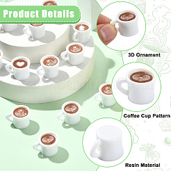 50 stücke 5 arten harz kaffee/gericht/kaffee bean figuren ornamente&nbsp;DJEW-CJ0001-33