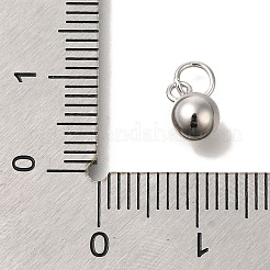 925 breloque ronde en argent sterling plaqué rhodium&nbsp;STER-G043-08B-P