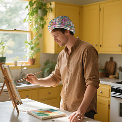 2 шт. 2 стиля хлопковые регулируемые набивные шапки с принтом рабочие кепки для женщин и мужчин&nbsp;AJEW-DR0002-26B