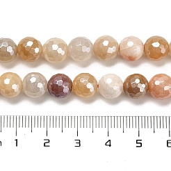 Гальванические нити круглых бусин из натурального золотого шелкового нефрита G-L598-A07-02