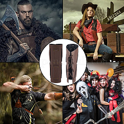 Браслет-манжета в стиле панк из искусственной кожи для байкеров AJEW-WH0430-68A