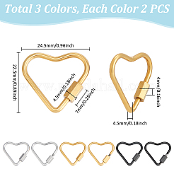 6 шт. 3 цвета 304 нержавеющая сталь винтовой карабин замок подвески&nbsp;STAS-UN0064-05