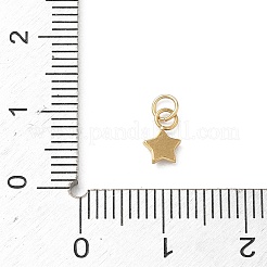 304ステンレススチールチャーム  スターのチャーム  ゴールドカラー  7x4.5x1.5mm  穴：2mm&nbsp;STAS-B140-04G