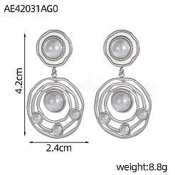 Boucles d'oreilles pendantes en acier inoxydable 304&nbsp;STAS-OY010-62P