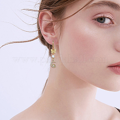 304ステンレススチールフレンチフックピアス金具60個  カン付き  18KGP本金メッキ  16x10x2mm  穴：1.4mm  ピン：0.6x1mm&nbsp;STAS-DC0015-92