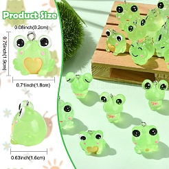 24 pendentif en résine grenouille lumineuse 6 styles.&nbsp;RESI-YW0006-19