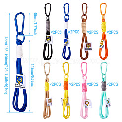 16шт. 8-цветный плетеный нейлоновый ремешок AJEW-TA0002-07