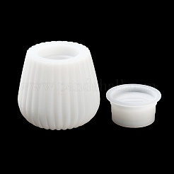 Полосатая круглая чашка для свечи с крышкой DIY-G094-06B