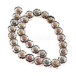 Brins de perles de verre transparentes galvanisées&nbsp;LS-GL-CBA98F0-05F