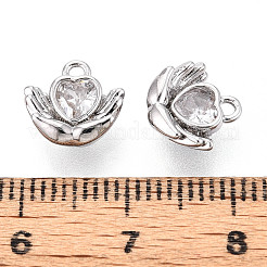 Латунные микропаве прозрачные кубические циркониевые подвески KK-N267-20P