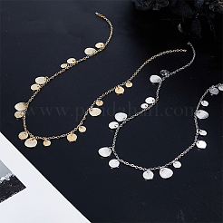 2 шт. 2-х цветные латунные подвески-диски с цепочками для изготовления NJEW-GA00002