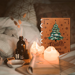 Деревянная книга с памятными открытками WOOD-WH0045-06