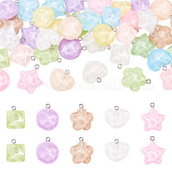 40шт 5 стиля подвески из полупрозрачной смолы&nbsp;RESI-TA0003-62