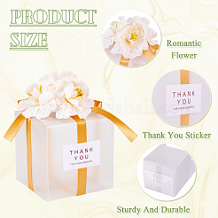 Прозрачные подарочные коробки для упаковки конфет из ПВХ с лентой и искусственным цветком CON-TAC0001-20D